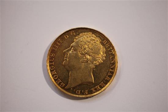 A George IV 1823 gold two pounds,